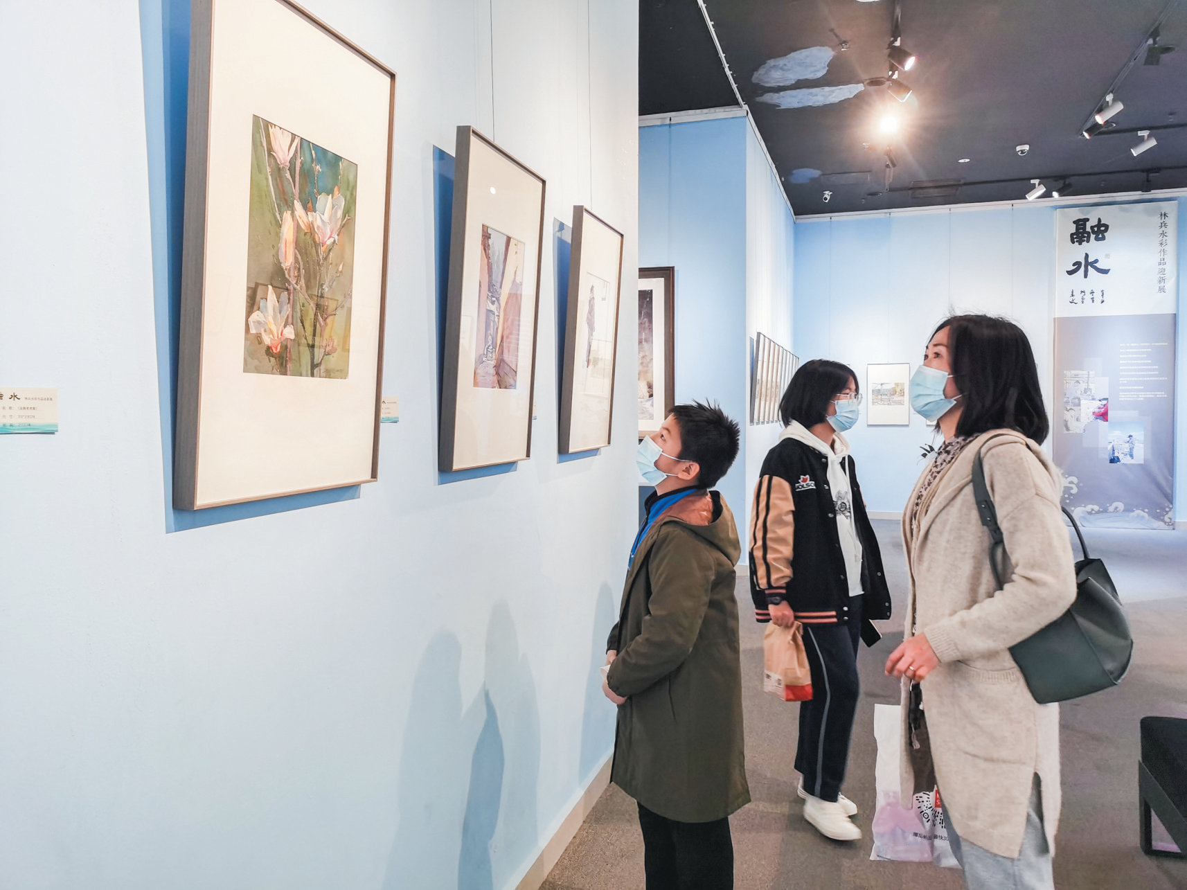 “融水——林兵水彩作品迎新展”在福清萬達金街藝術廊舉行