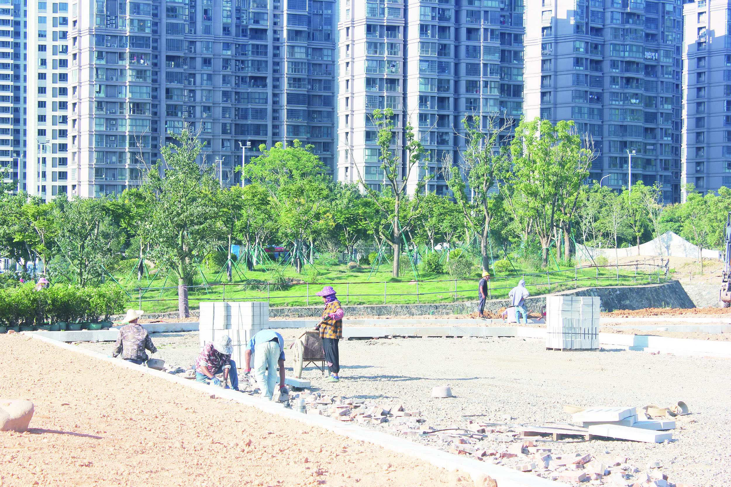 中央公園北大門建設順利推進